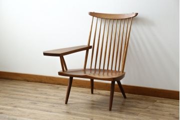 和製ヴィンテージ　小田急ハルク購入　ジョージナカシマ　LOUNGE ARM(ラウンジアーム)　One Arm(ワンアーム、片肘)　CN103　右アーム付きラウンジチェア　(R-084243)