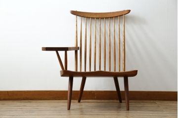 和製ヴィンテージ　小田急ハルク購入　ジョージナカシマ　LOUNGE ARM(ラウンジアーム)　One Arm(ワンアーム、片肘)　CN103　右アーム付きラウンジチェア　(R-084243)