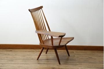 和製ヴィンテージ　小田急ハルク購入　ジョージナカシマ　LOUNGE ARM(ラウンジアーム)　One Arm(ワンアーム、片肘)　CN103　右アーム付きラウンジチェア　(R-084243)