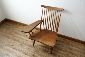 和製ヴィンテージ　小田急ハルク購入　ジョージナカシマ　LOUNGE ARM(ラウンジアーム)　One Arm(ワンアーム、片肘)　CN103　右アーム付きラウンジチェア　(R-084243)