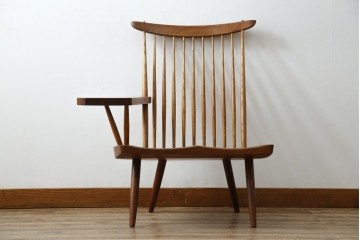 和製ヴィンテージ　小田急ハルク購入　ジョージナカシマ　LOUNGE ARM(ラウンジアーム)　One Arm(ワンアーム、片肘)　CN103　右アーム付きラウンジチェア　(R-084243)