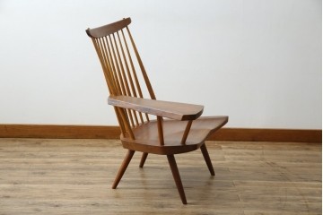 和製ヴィンテージ　小田急ハルク購入　ジョージナカシマ　LOUNGE ARM(ラウンジアーム)　One Arm(ワンアーム、片肘)　CN103　右アーム付きラウンジチェア　(R-084243)