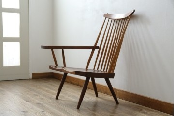 和製ヴィンテージ　小田急ハルク購入　ジョージナカシマ　LOUNGE ARM(ラウンジアーム)　One Arm(ワンアーム、片肘)　CN103　右アーム付きラウンジチェア　(R-084243)