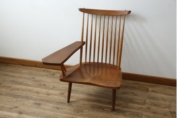 和製ヴィンテージ　小田急ハルク購入　ジョージナカシマ　LOUNGE ARM(ラウンジアーム)　One Arm(ワンアーム、片肘)　CN103　右アーム付きラウンジチェア　(R-084243)