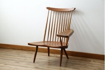 和製ヴィンテージ　小田急ハルク購入　ジョージナカシマ　LOUNGE ARM(ラウンジアーム)　One Arm(ワンアーム、片肘)　CN103　左アーム付きラウンジチェア　(R-084244)