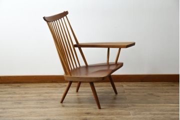 和製ヴィンテージ　小田急ハルク購入　ジョージナカシマ　LOUNGE ARM(ラウンジアーム)　One Arm(ワンアーム、片肘)　CN103　左アーム付きラウンジチェア　(R-084244)