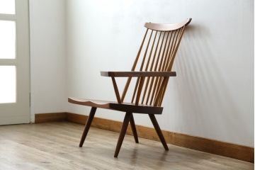 和製ヴィンテージ　小田急ハルク購入　ジョージナカシマ　LOUNGE ARM(ラウンジアーム)　One Arm(ワンアーム、片肘)　CN103　左アーム付きラウンジチェア　(R-084244)