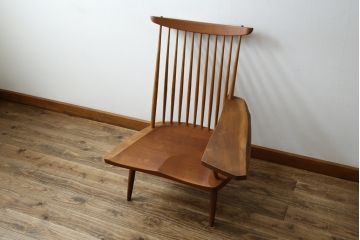 和製ヴィンテージ　小田急ハルク購入　ジョージナカシマ　LOUNGE ARM(ラウンジアーム)　One Arm(ワンアーム、片肘)　CN103　左アーム付きラウンジチェア　(R-084244)