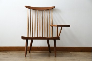 和製ヴィンテージ　小田急ハルク購入　ジョージナカシマ　LOUNGE ARM(ラウンジアーム)　One Arm(ワンアーム、片肘)　CN103　左アーム付きラウンジチェア　(R-084244)