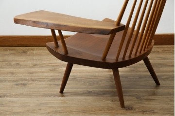 和製ヴィンテージ　小田急ハルク購入　ジョージナカシマ　LOUNGE ARM(ラウンジアーム)　One Arm(ワンアーム、片肘)　CN103　左アーム付きラウンジチェア　(R-084244)