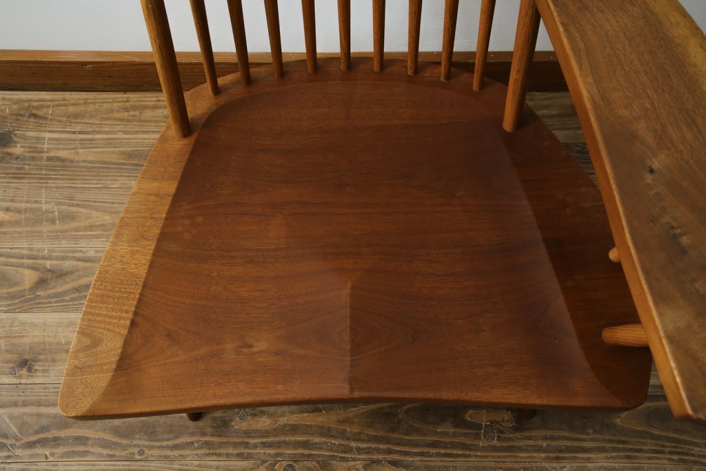 和製ヴィンテージ　小田急ハルク購入　ジョージナカシマ　LOUNGE ARM(ラウンジアーム)　One Arm(ワンアーム、片肘)　CN103　左アーム付きラウンジチェア　(R-084244)