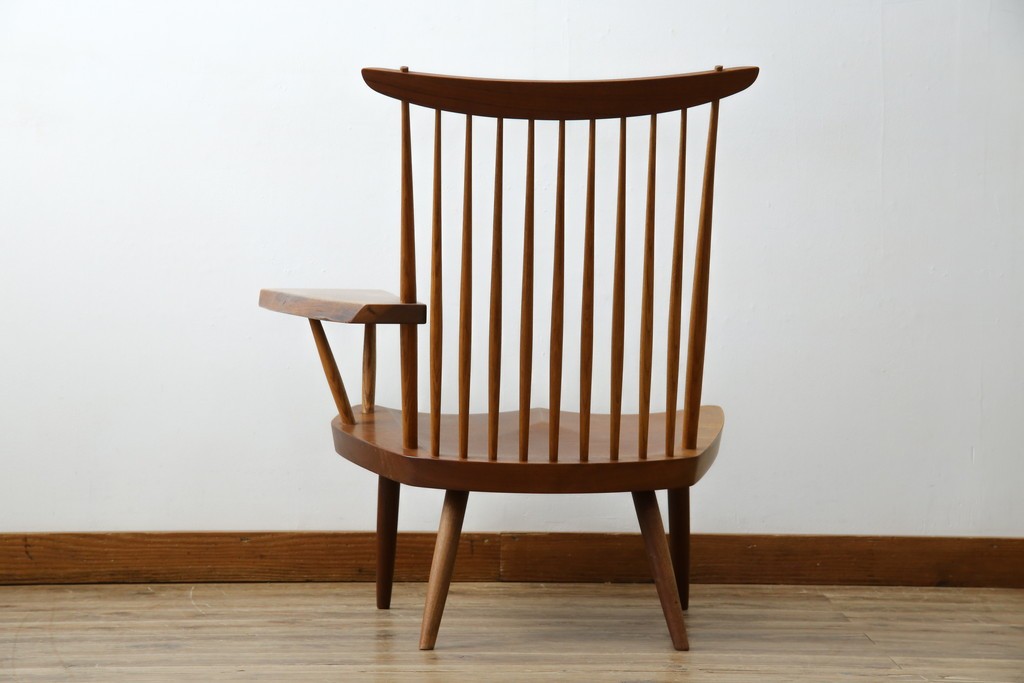 和製ヴィンテージ　小田急ハルク購入　ジョージナカシマ　LOUNGE ARM(ラウンジアーム)　One Arm(ワンアーム、片肘)　CN103　左アーム付きラウンジチェア　(R-084244)