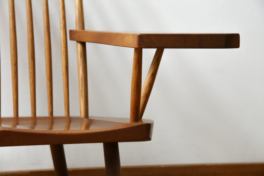 和製ヴィンテージ　小田急ハルク購入　ジョージナカシマ　LOUNGE ARM(ラウンジアーム)　One Arm(ワンアーム、片肘)　CN103　左アーム付きラウンジチェア　(R-084244)