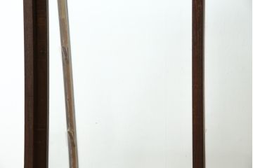 和製アンティーク　人気の台形型!!　引き出し付き　栗材木枠のガラスケース(ショーケース、陳列棚、店舗什器)(R-084245)