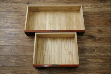 和製ビンテージ　職人手作り　工芸家具　三方欅(ケヤキ)材　美しい木地呂塗りの仙台小箪笥(仙台箪笥、衣装箪笥、収納箪笥、引き出し、ヴィンテージ)(R-084247)