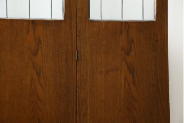 中古　美品　希少な廃番品　カントリーハウス　三連　クラシックな雰囲気と高級感のあるデザインが素敵なステンドグラス入りパーテーション(三越家具、衝立て、つい立て、3連、スクリーン)(R-084250)