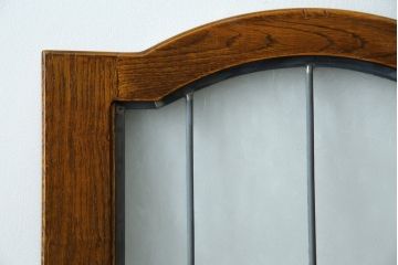 中古　美品　希少な廃番品　カントリーハウス　三連　クラシックな雰囲気と高級感のあるデザインが素敵なステンドグラス入りパーテーション(三越家具、衝立て、つい立て、3連、スクリーン)(R-084250)