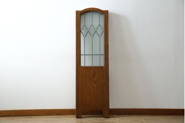 中古　美品　希少な廃番品　カントリーハウス　三連　クラシックな雰囲気と高級感のあるデザインが素敵なステンドグラス入りパーテーション(三越家具、衝立て、つい立て、3連、スクリーン)(R-084250)