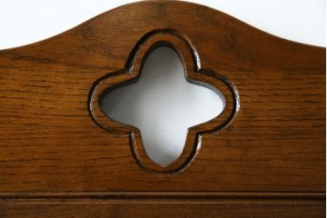中古　美品　鮮やかで美しいステンドグラス入りの3連衝立て(つい立て、衝い立て、パーテーション、スクリーン、間仕切り、店舗什器)(R-084251)