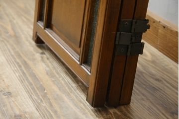 中古　美品　鮮やかで美しいステンドグラス入りの3連衝立て(つい立て、衝い立て、パーテーション、スクリーン、間仕切り、店舗什器)(R-084251)