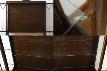 イギリスアンティーク　Lloyd’s Antiques(ロイズアンティークス)取り扱い　オーク材　格調ある佇まいと細やかな細工が魅力のサイドキャビネット　(R-084256)
