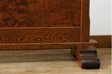 中古　超美品!!　総漆塗り　タモ材　一枚板　職人手作りの工芸家具　螺鈿(ラデン)細工の日輪紋様が存在感を放つ衝立て　定価約75万円　(R-084257)