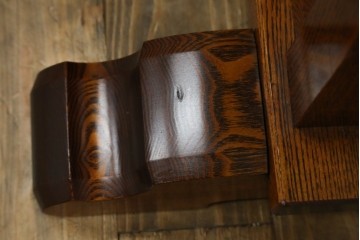 中古　超美品!!　総漆塗り　タモ材　一枚板　職人手作りの工芸家具　螺鈿(ラデン)細工の日輪紋様が存在感を放つ衝立て　定価約75万円　(R-084257)