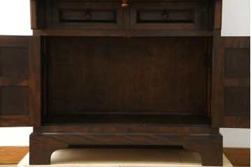 中古　美品　松本民芸家具　希少モデル　格子模様が特徴的なK型ライティングビューロー　(R-084262)
