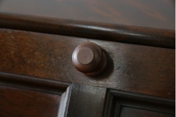 中古　美品　松本民芸家具　希少モデル　格子模様が特徴的なK型ライティングビューロー　(R-084262)