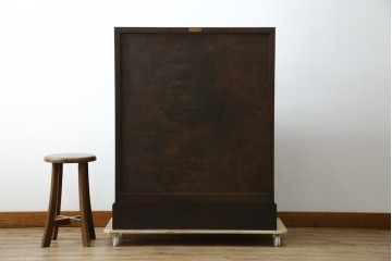 中古　美品　松本民芸家具　希少モデル　格子模様が特徴的なK型ライティングビューロー　(R-084262)