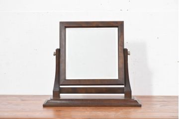 中古　美品　松本民芸家具　シックな佇まいが魅力の卓上ミラー(置き鏡、スタンドミラー)(R-084263)