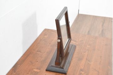 中古　美品　松本民芸家具　シックな佇まいが魅力の卓上ミラー(置き鏡、スタンドミラー)(R-084263)