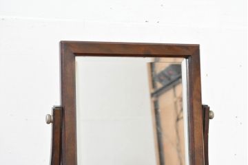 中古　美品　松本民芸家具　シックな佇まいが魅力の卓上ミラー(置き鏡、スタンドミラー)(R-084263)