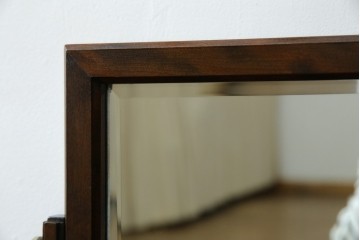 中古　美品　松本民芸家具　シックな佇まいが魅力の卓上ミラー　(R-084263)