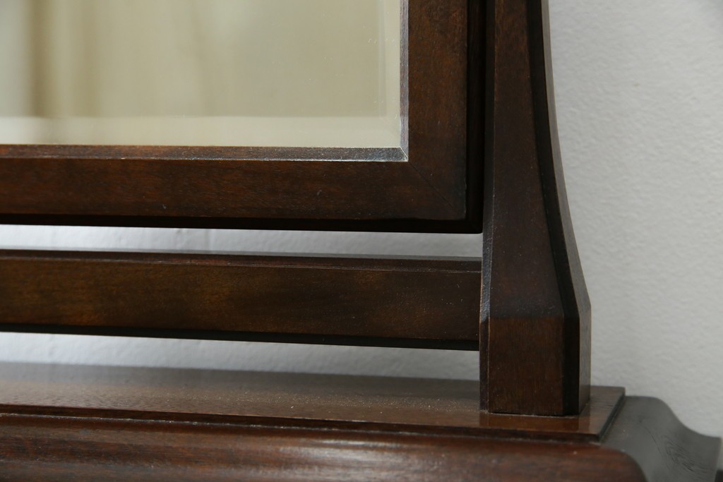 中古　美品　松本民芸家具　シックな佇まいが魅力の卓上ミラー　(R-084263)