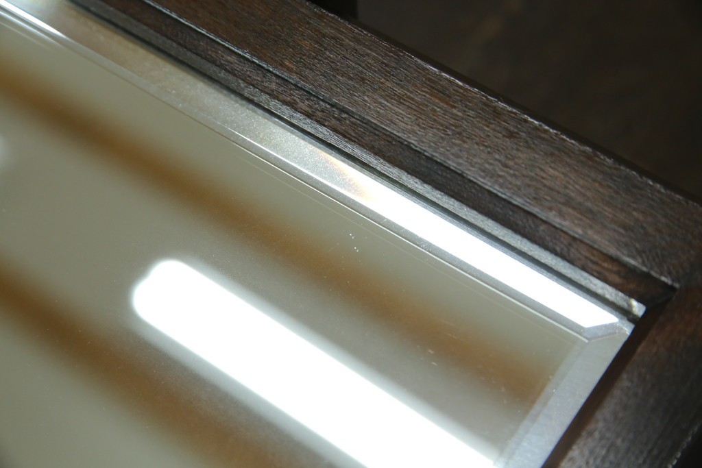 中古　美品　松本民芸家具　シックな佇まいが魅力の卓上ミラー　(R-084263)