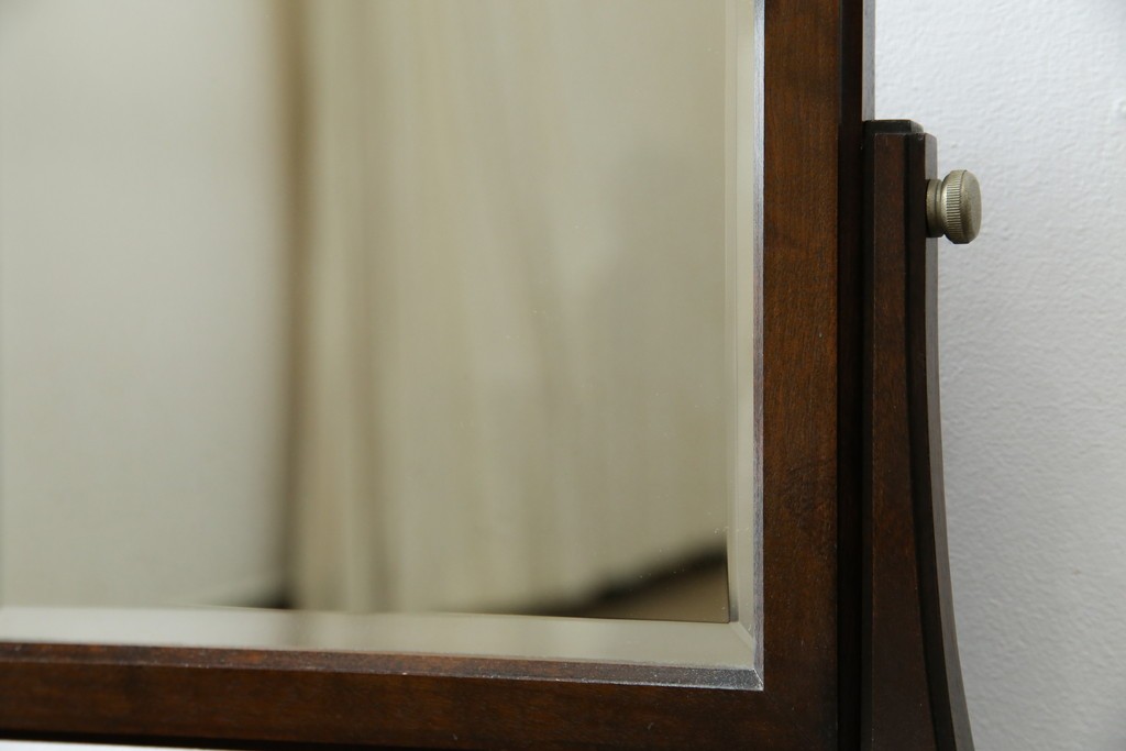 中古　美品　松本民芸家具　シックな佇まいが魅力の卓上ミラー　(R-084263)