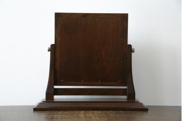 中古　美品　松本民芸家具　シックな佇まいが魅力の卓上ミラー　(R-084263)