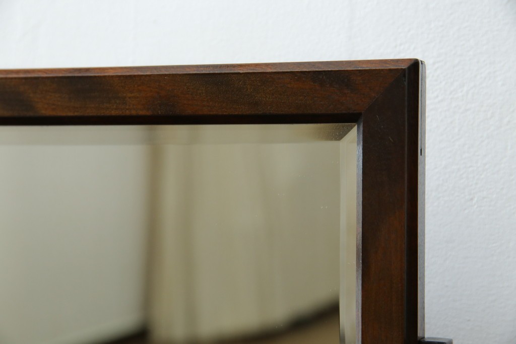 中古　美品　松本民芸家具　シックな佇まいが魅力の卓上ミラー　(R-084263)