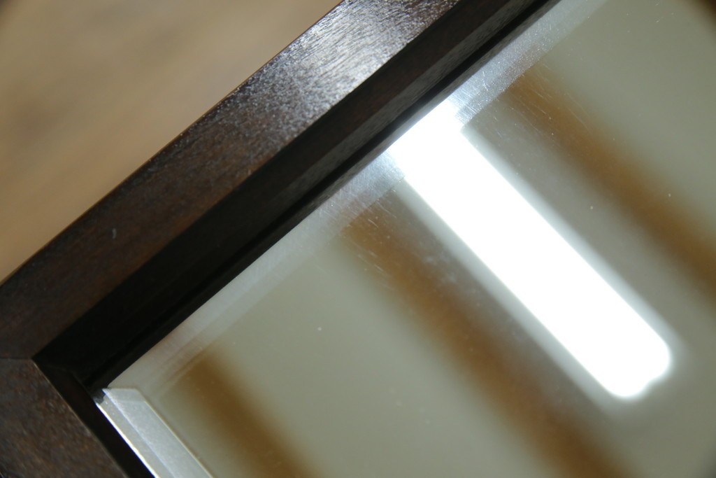 中古　美品　松本民芸家具　シックな佇まいが魅力の卓上ミラー　(R-084263)