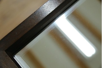 中古　美品　松本民芸家具　シックな佇まいが魅力の卓上ミラー　(R-084263)