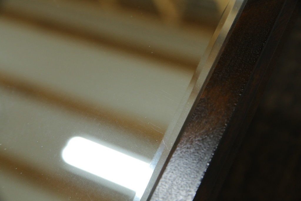 中古　美品　松本民芸家具　シックな佇まいが魅力の卓上ミラー　(R-084263)