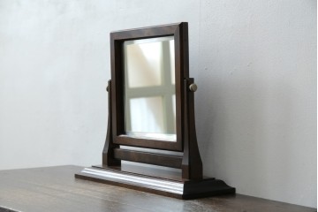 中古　美品　松本民芸家具　シックな佇まいが魅力の卓上ミラー　(R-084263)