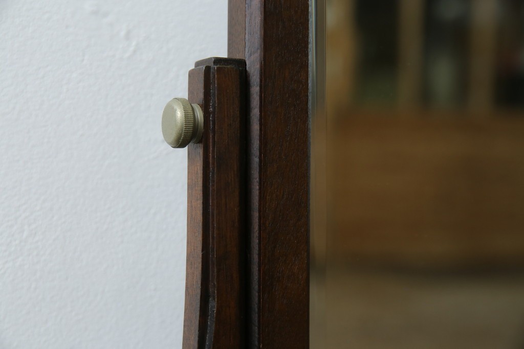 中古　美品　松本民芸家具　シックな佇まいが魅力の卓上ミラー　(R-084263)