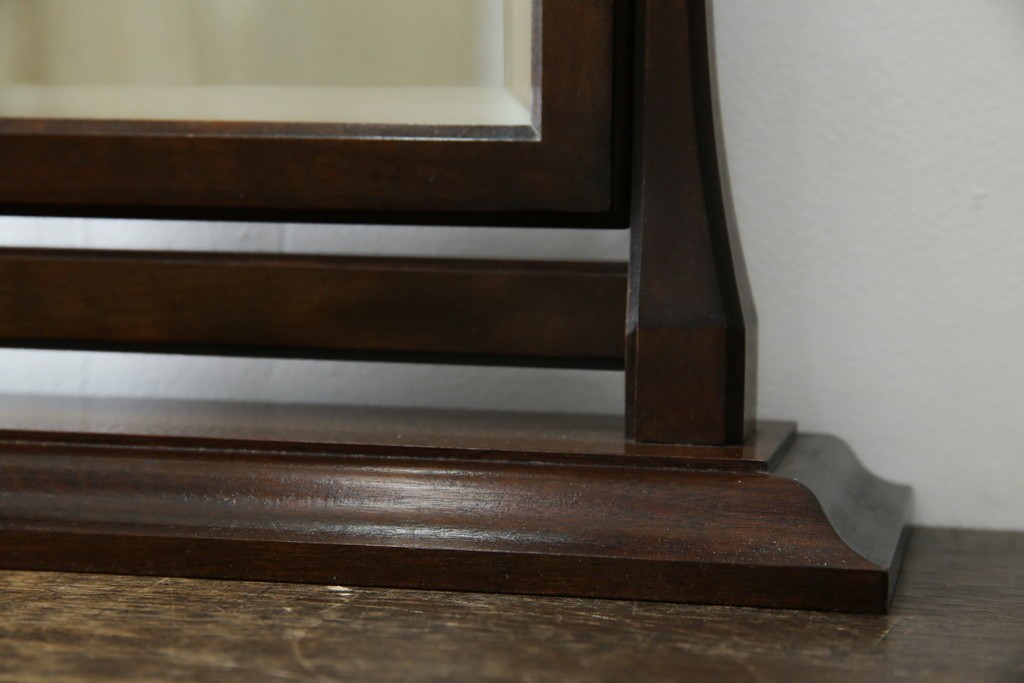 中古　美品　松本民芸家具　シックな佇まいが魅力の卓上ミラー　(R-084263)