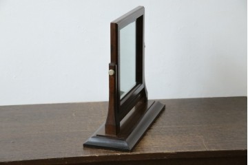 中古　美品　松本民芸家具　シックな佇まいが魅力の卓上ミラー　(R-084263)