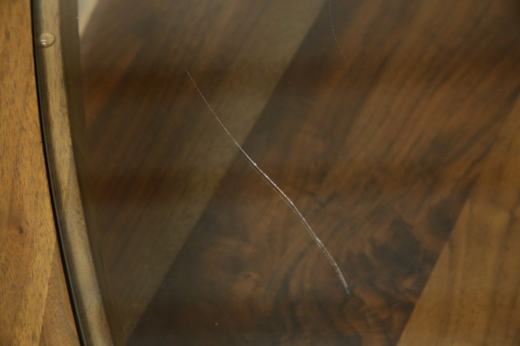 中古　KEYUCA(ケユカ)　希少な廃番品　ウォールナット材　補助天板付き　木の温もりとガラスの調和が美しいガラストップのローテーブル(センターテーブル、コーヒーテーブル、リビングテーブル)(R-084264)