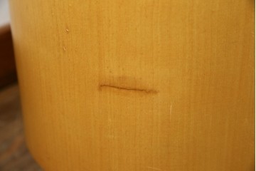 中古　希少な特注品　CONDE HOUSE(カンディハウス)　ビーチ材　図書室の両面使いラウンドカウンターテーブル　製作費約90万円相当　(R-084266)