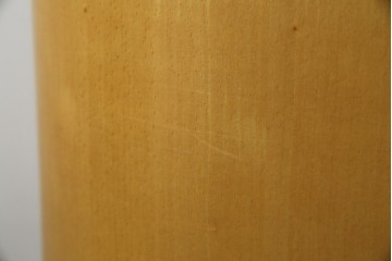 中古　希少な特注品　CONDE HOUSE(カンディハウス)　ビーチ材　図書室の両面使いラウンドカウンターテーブル　製作費約90万円相当　(R-084266)