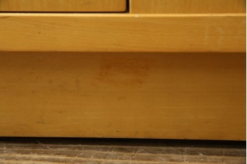 中古　希少な特注品　CONDE HOUSE(カンディハウス)　ビーチ材　図書室の両面使いラウンドカウンターテーブル　製作費約90万円相当　(R-084266)